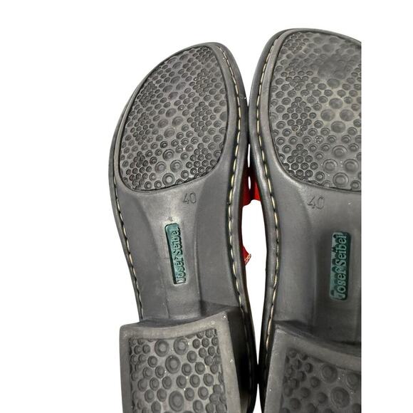 Josef Seibel Leather Slide Style Open Toe Sandals Red Womens EU 40 US 9/9.5 - Picture 6 of 8